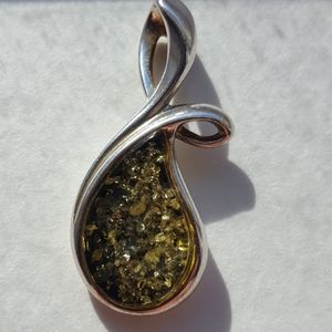 Green Baltic Amber pendant